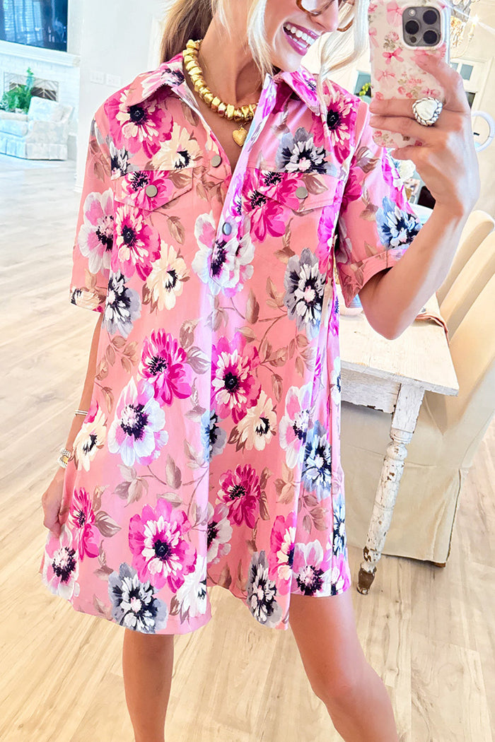 Multi Floral A-Line Pockets Dress