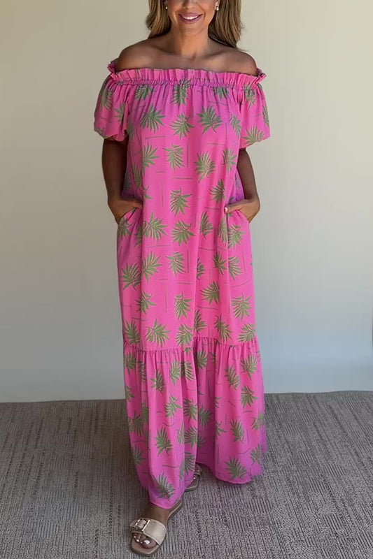Off The Shoulder Bubble Sleeves Dress