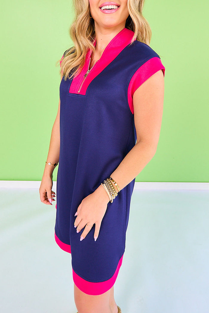Cap Sleeve Colorblock Air Dress