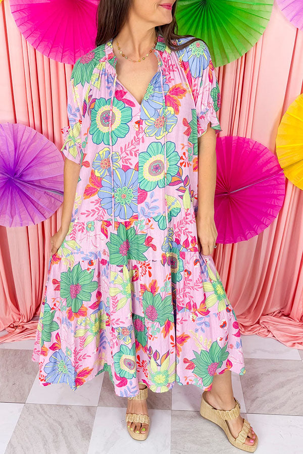 Ruffles Sleeve Floral Dress