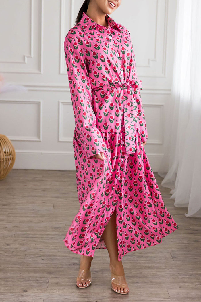 Floral Tie Detail  Maxi Dress