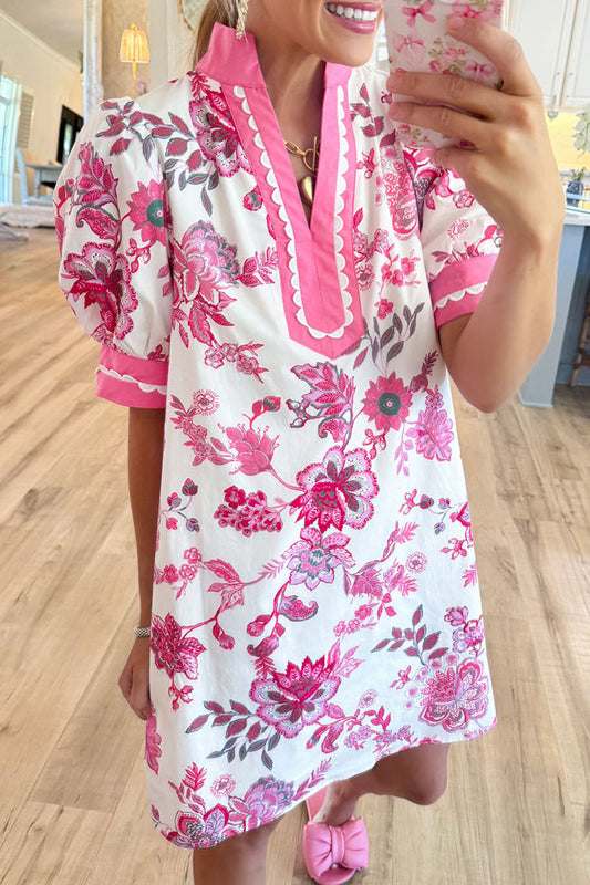 Floral Printed Puff Sleeve Dress