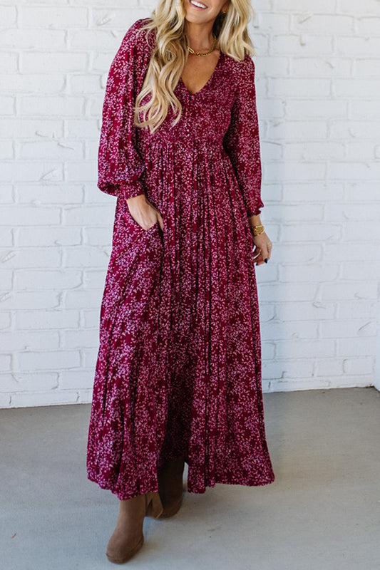 Soft Floral Print Maxi Dress