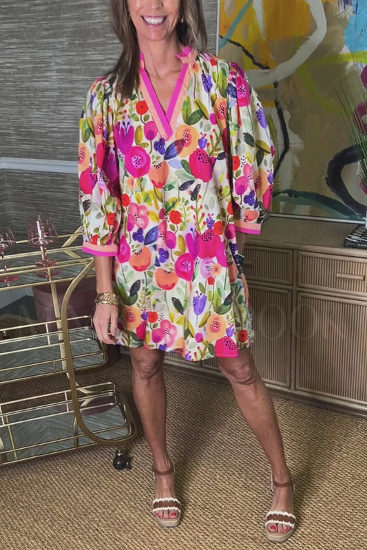 Elegant Floral Pattern Dress