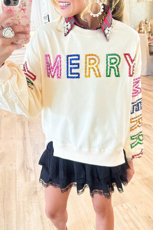 Cream Merry Merry Merry Sweatshirt
