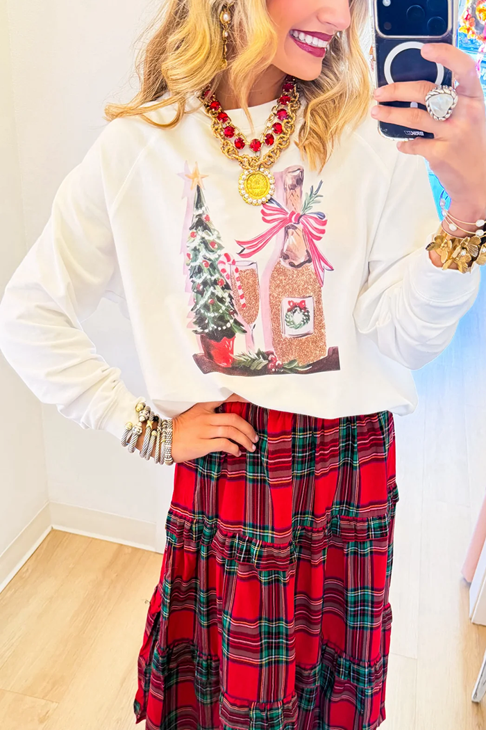 White Christmas Champagne Sweatshirt