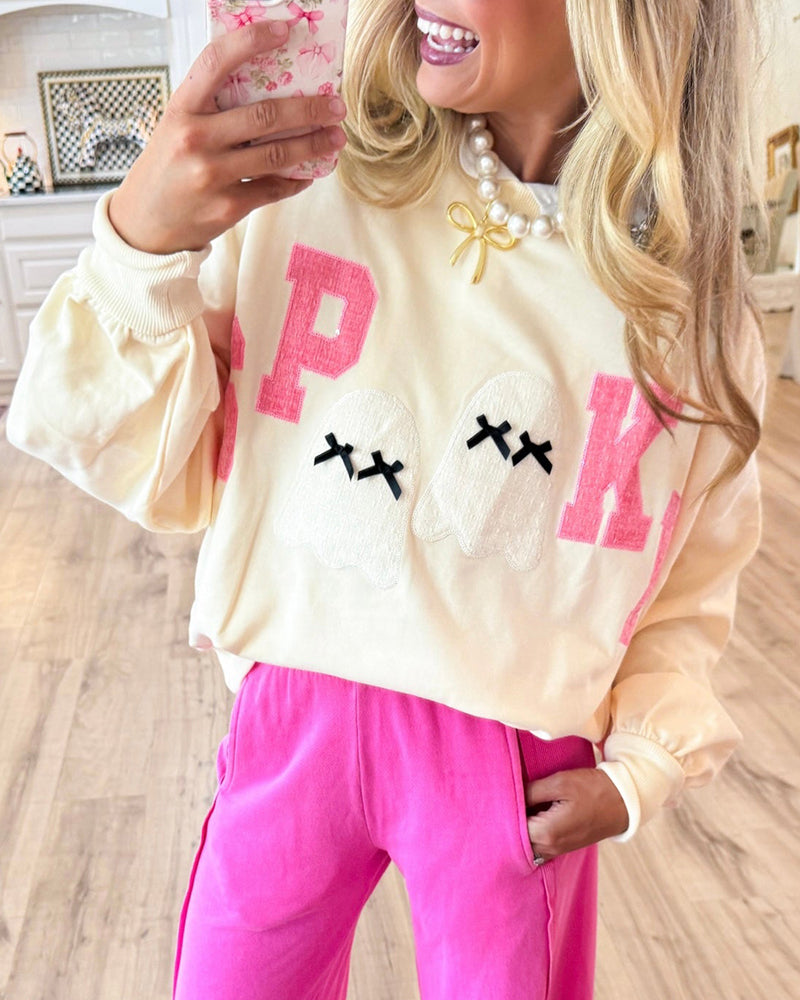 Halloween Contrast Patch Sweatshirt