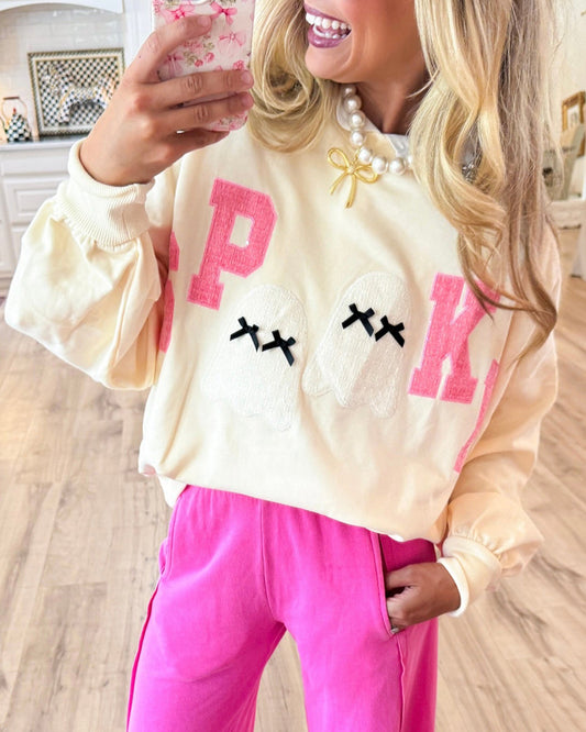 Halloween Contrast Patch Sweatshirt