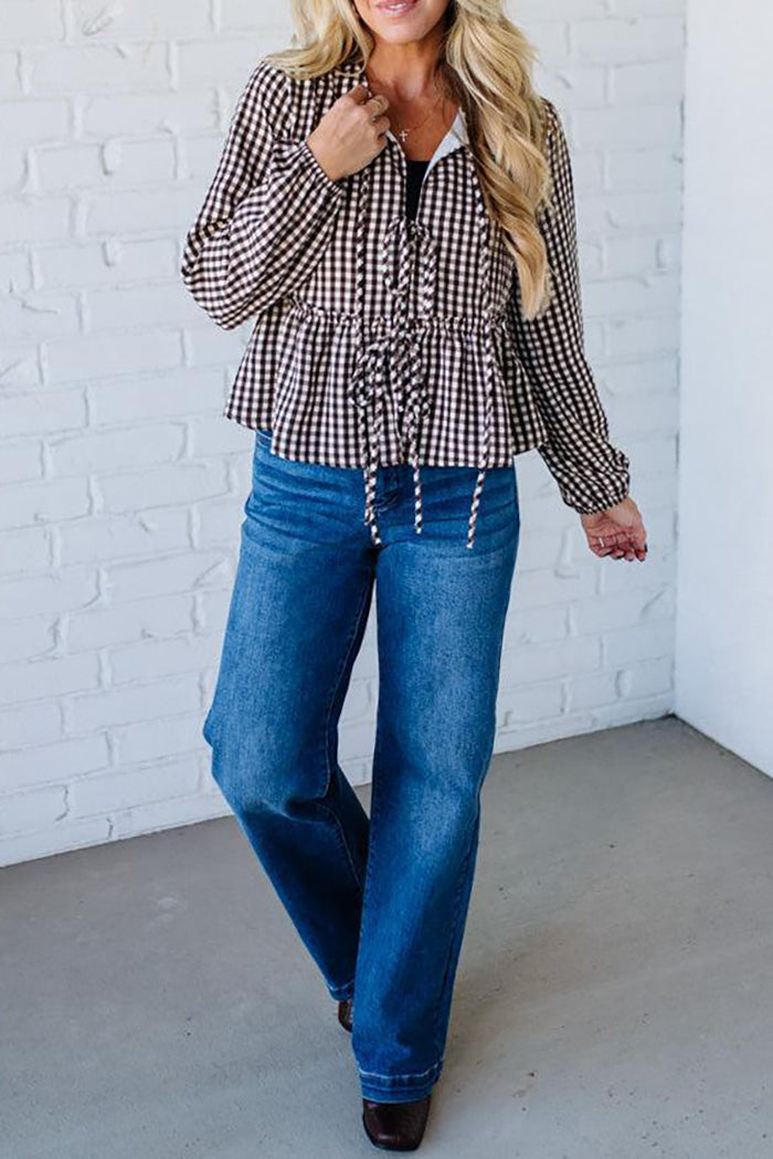 Plaid Triple Tie Top