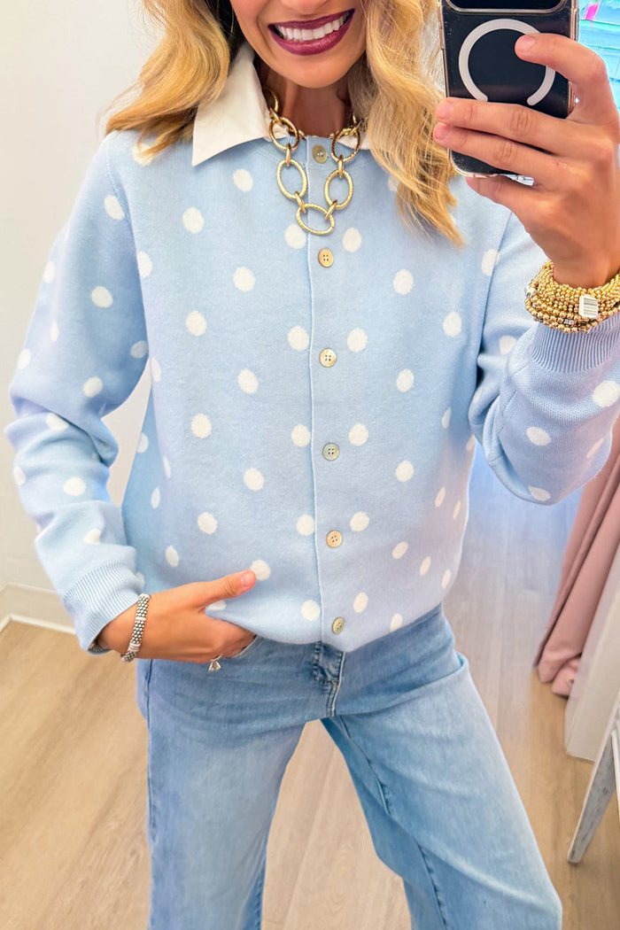 Polka Dot Long Sleeve Cardigan