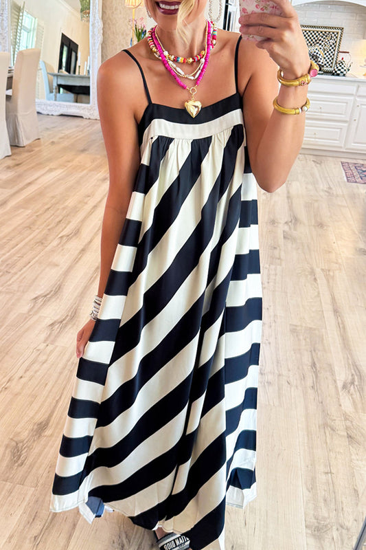 Casual Stripe Halter Dress