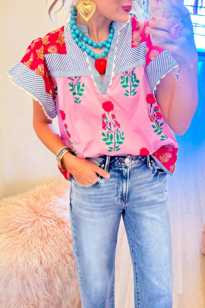 Floral Short Sleeve Top