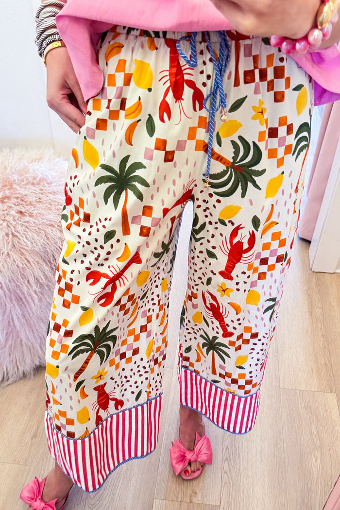 Multi Print Wide Leg Pants