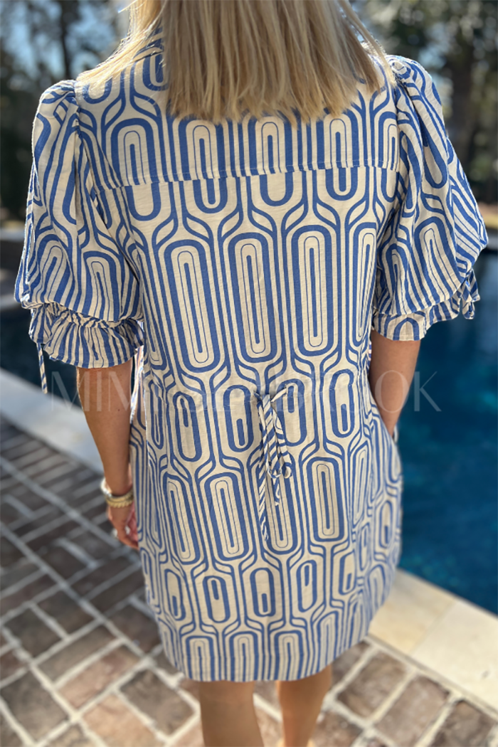 Abstract Print Pocket Dress