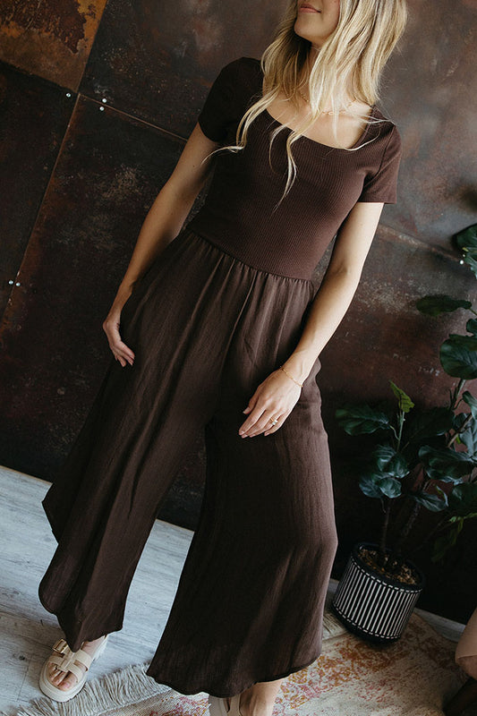 Casual Short Sleeve Jumpsuit