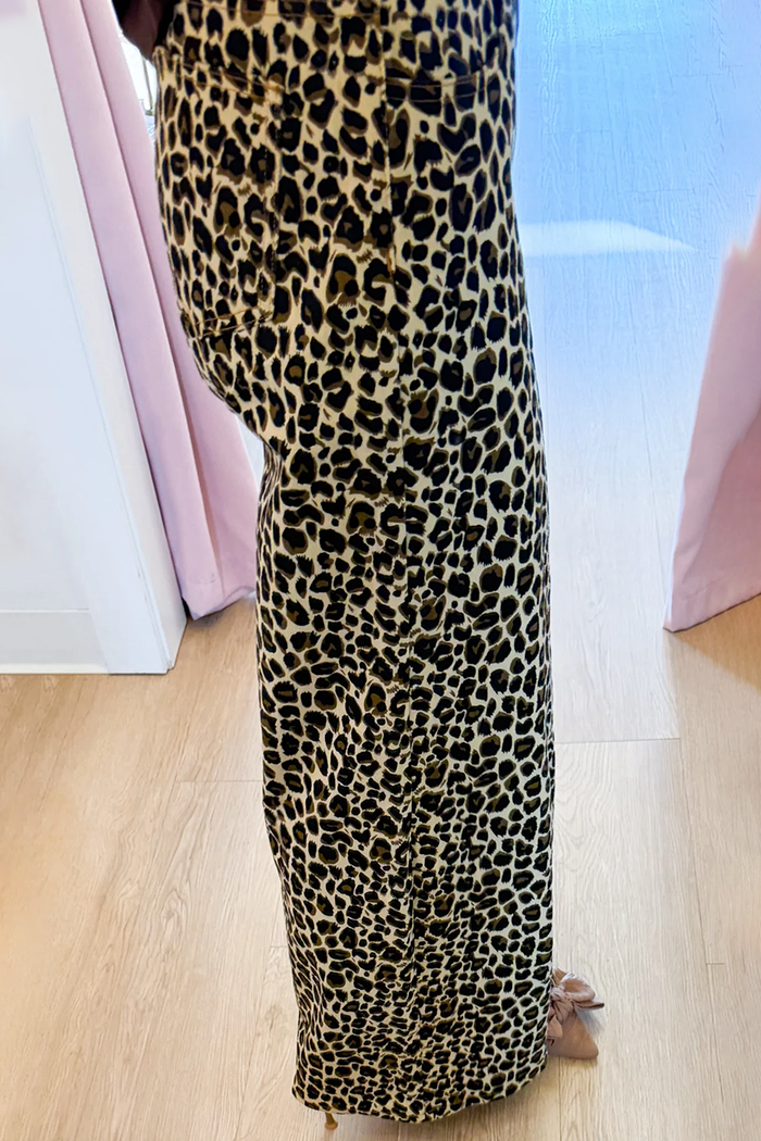 Leopard Wide Leg Jeans