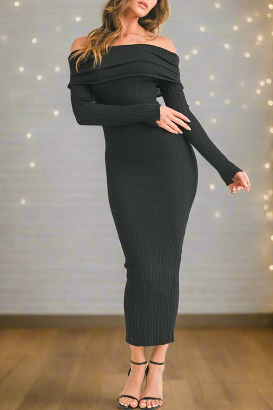 Long Sleeve Off-Shoulder Dress