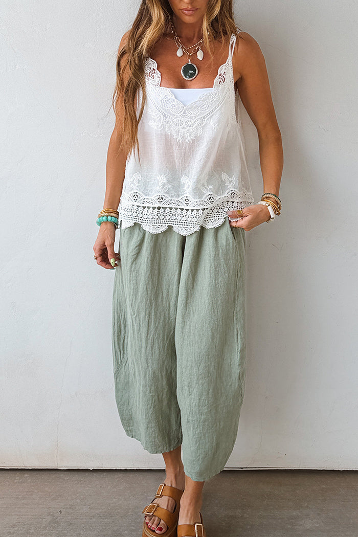 Scallop Trim Cami Balloon Pant Set