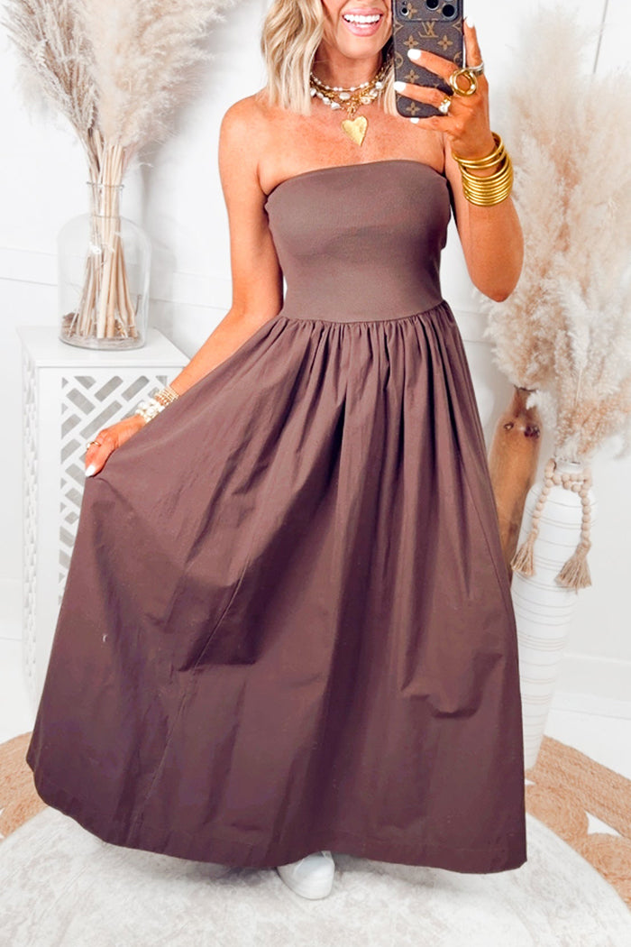 Bandeau A-Line Midi Dress