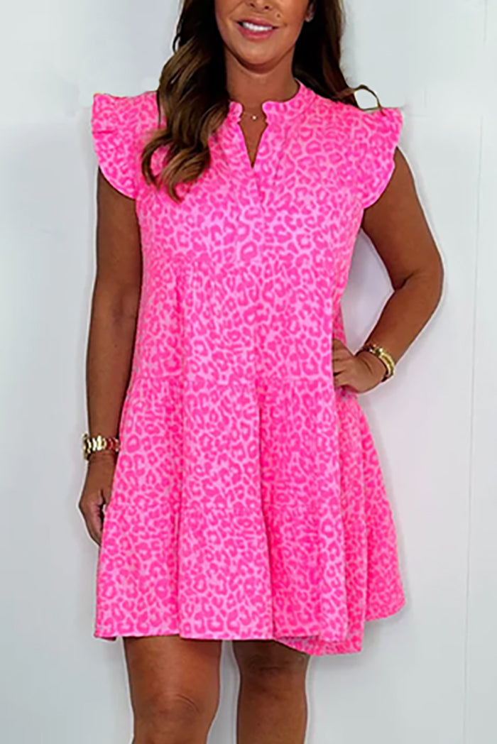 Neon Pink Leopard Swing Dress