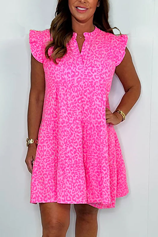 Neon Pink Leopard Swing Dress