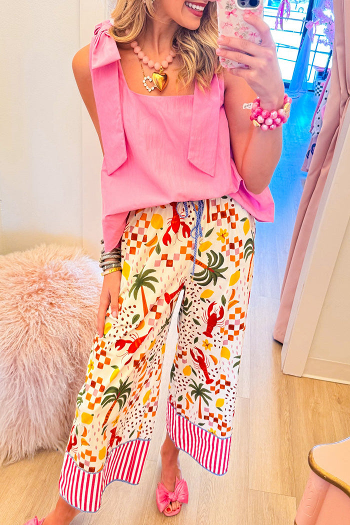 Pink Bow Sleeveless Top