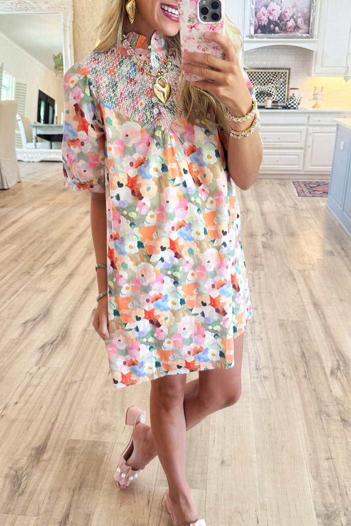 Multi Floral Pocket Dress