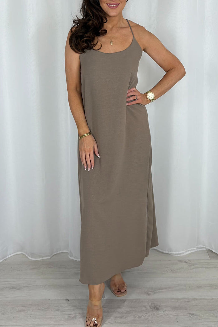 Casual Spaghetti Strap Maxi Dress