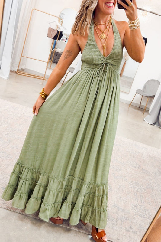 Halter Tiered Maxi Dress