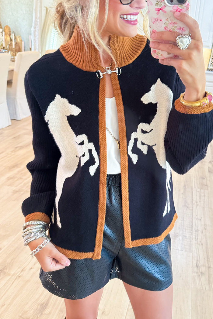 Casual Horse Knit Cardigan