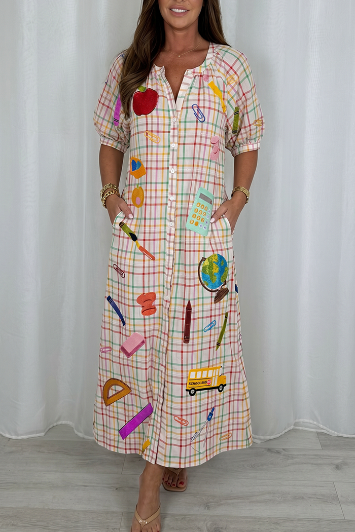 Casual Colorful Plaid Dress