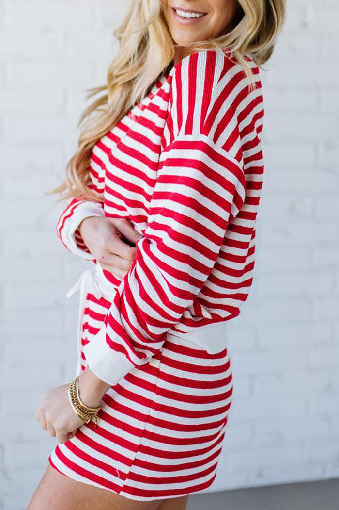 Casual Striped Short Set