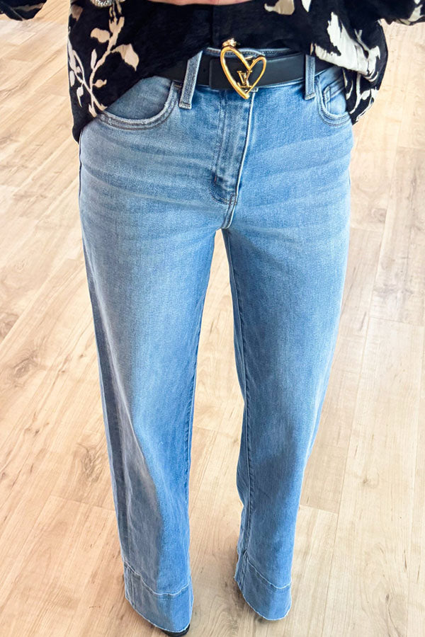 Light Denim High Rise Trouser Jeans