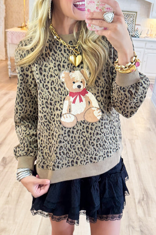 Casual Leopard Bear Sweatshirt