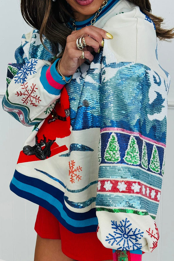Vintage Skiing Santa Sweatshirt