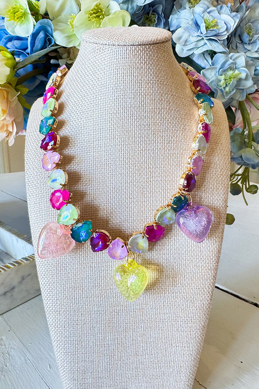 Heart Bead Statement Necklace
