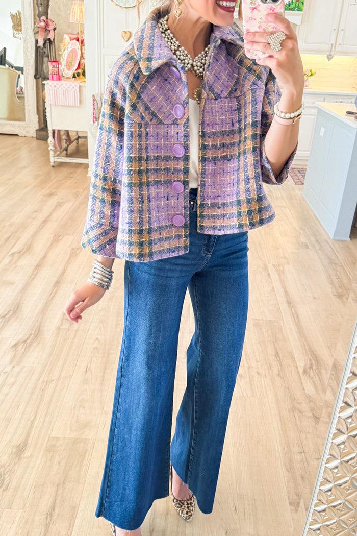 Pocketed High Rise Wide Jeans