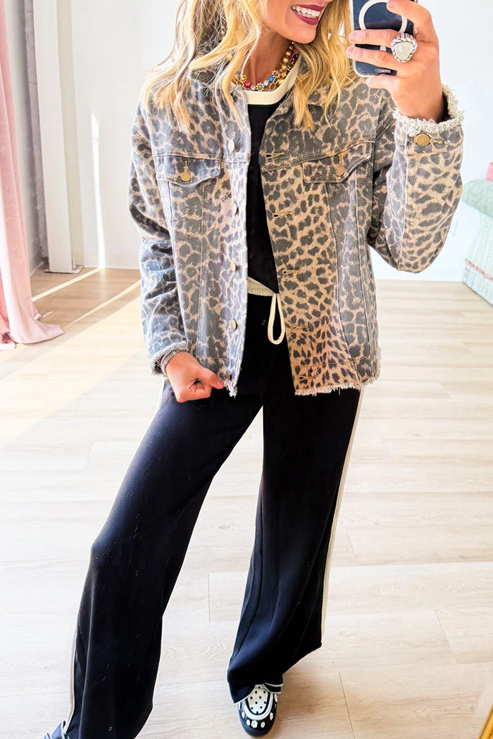 Animal Print Twill Jacket