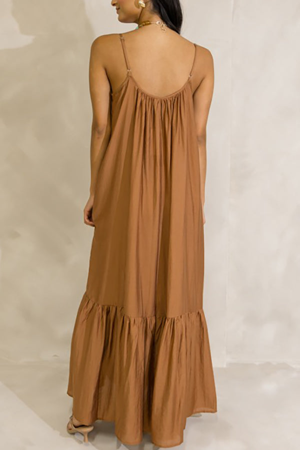 Pleated Hem Halter Dress