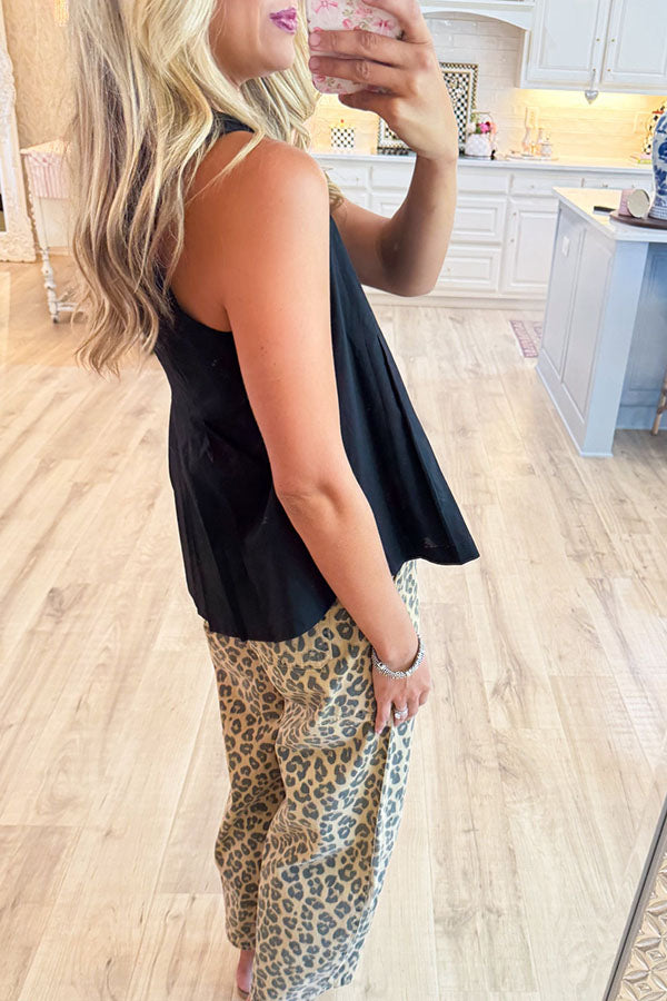 Pintuck Flared Babydoll Top