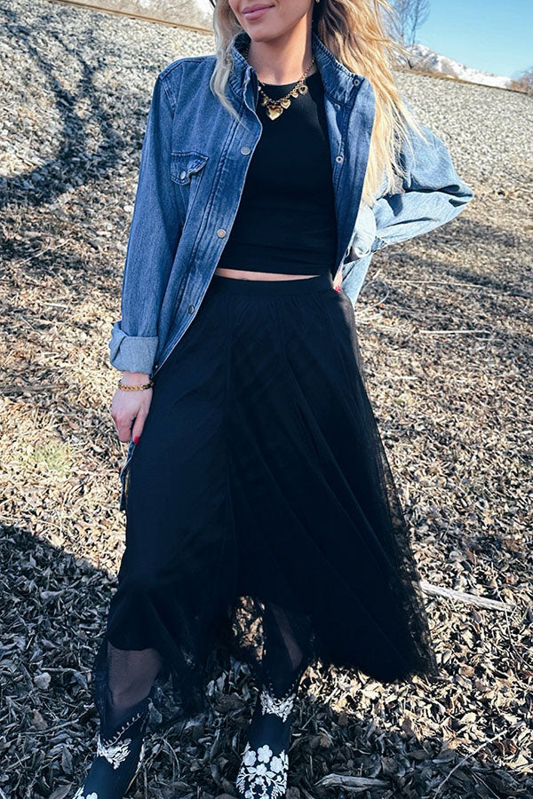 Casual Drawstring Denim Jacket