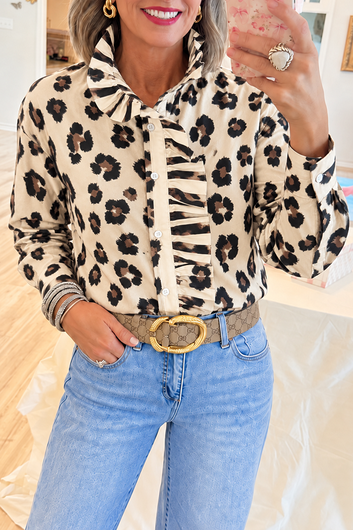 Casual Leopard Print Shirt