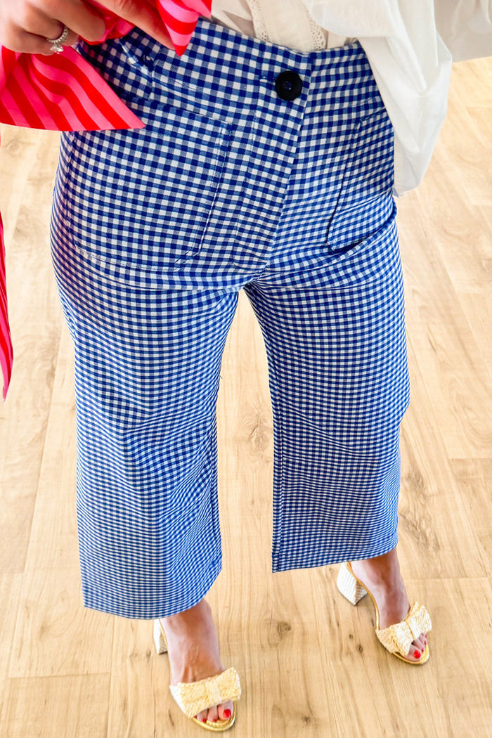 Gingham Straight Leg Pants