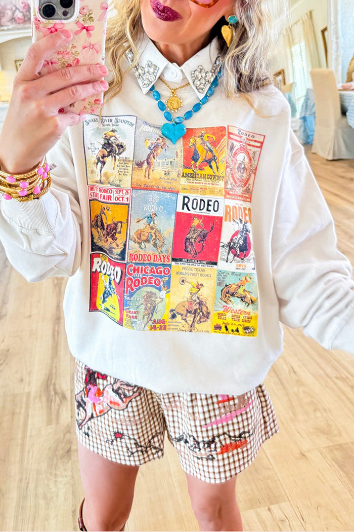 Vintage Cowboy Poster Long Sleeve Sweatshirt