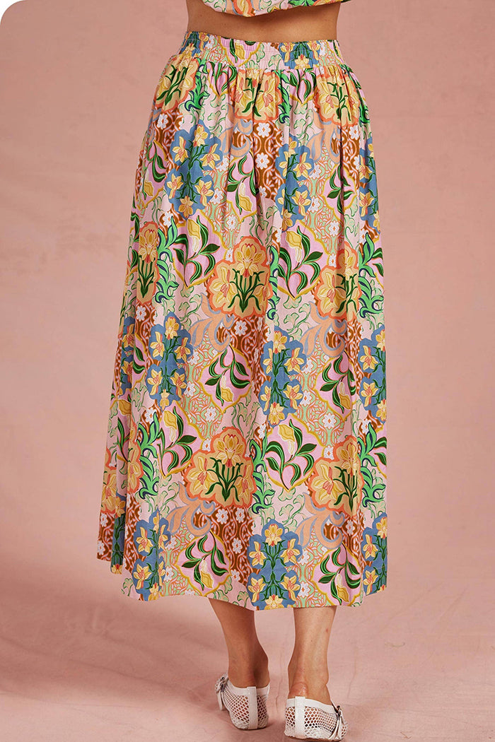Pocketed Floral Skirt Two-Piece Set
