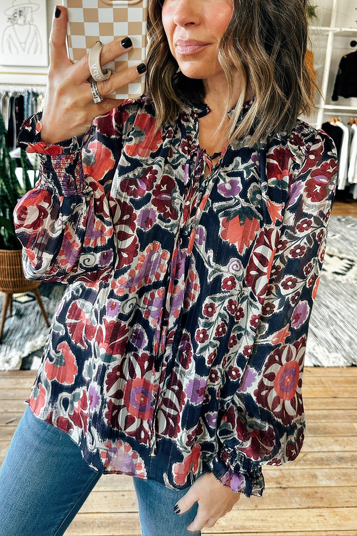 V-Neck Ruffled Tie Top