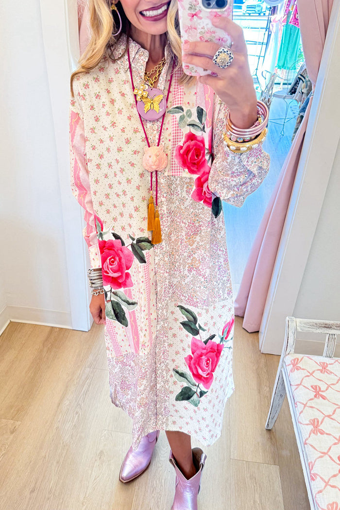 Patchwork Printed Maxi Duster