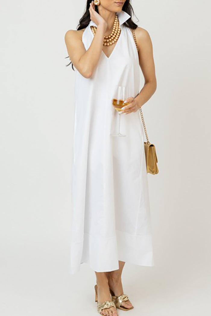 Sleeveless A-Line Pocket Maxi Dress