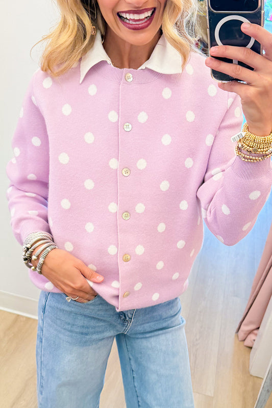 Polka Dot Long Sleeve Cardigan