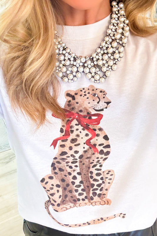 Casual Leopard Bow Tee